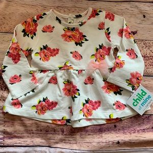 NWT child of mine pink floral sweatshirt sz 12 mon